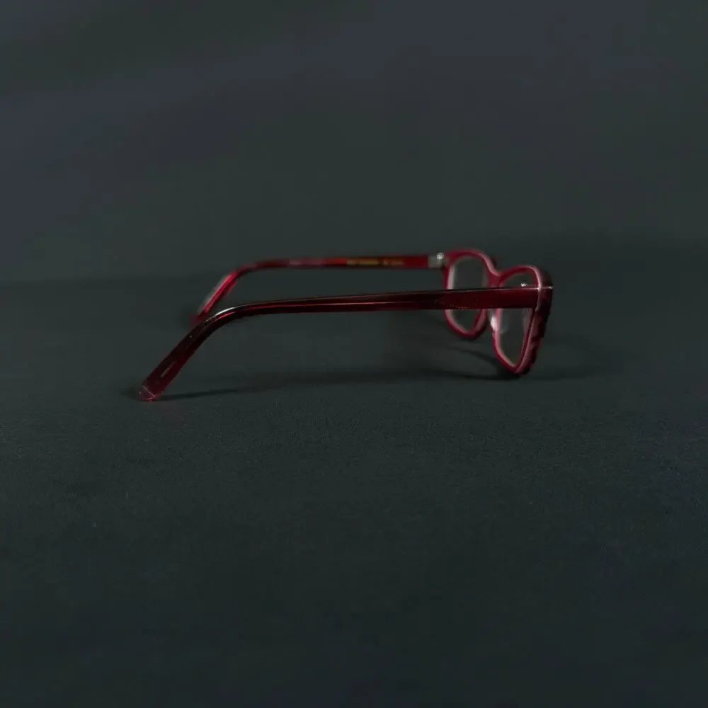 Bevel 3672 Leonardo CR Red 51-15 Acetate Eyeglasses Japan Vintage ONLY FRAME